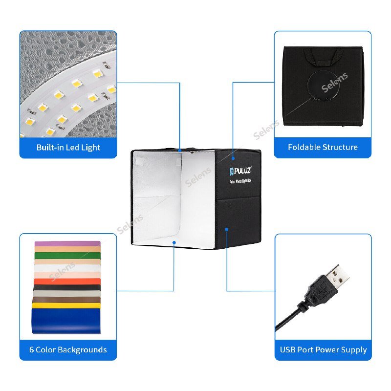 Мини-фотостудия Puluz 40 см с LED подсветкой 4