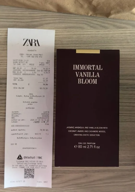 ZARA Immortal Vanilla Bloom