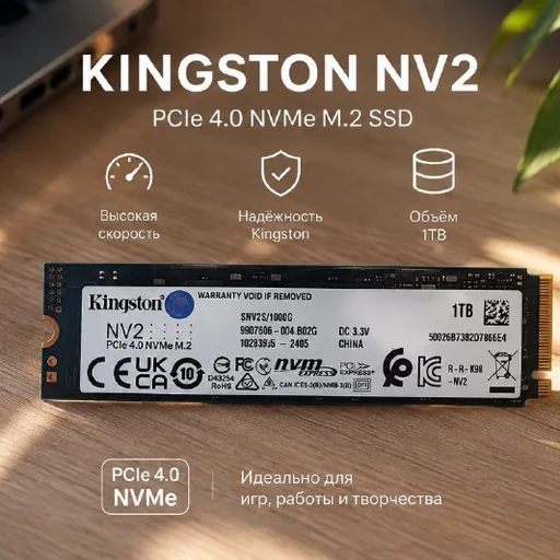 SSD M.2 NVMe Kingston 1TB, HDD 2TB