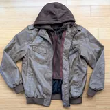 Куртка из PU-экокожи с капюшоном 2-в-1, 2XL 2