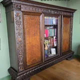 Антикварный шкаф-витрина, письменный стол 1