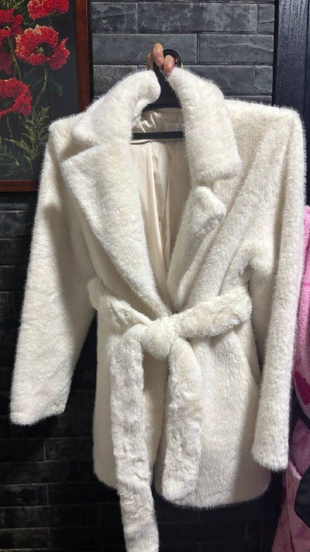 Эко шуба белая теплая 2