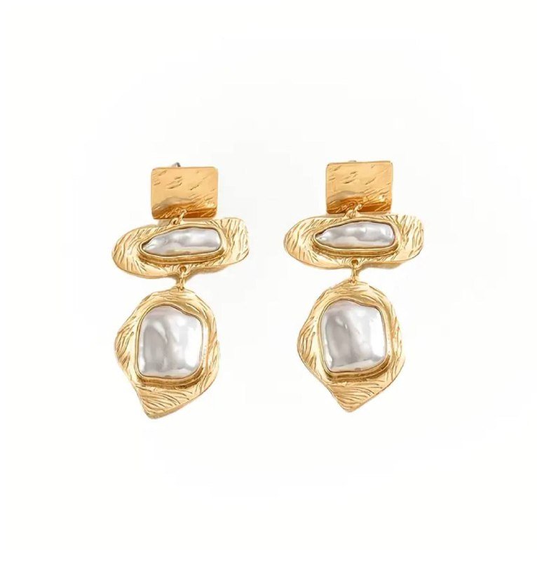 Золотые модные геометрические подвесные серьги 2