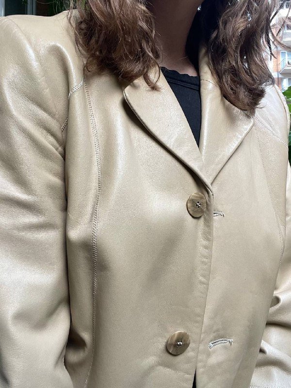 Винтажный кожаный плащ натуральная кожа размер S 4