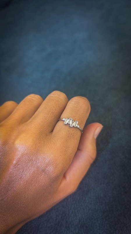 Кольцо серебряное с фианитами 18.5 3