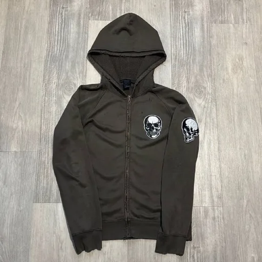Number (N)ine SS04 skull zip-up hoodie