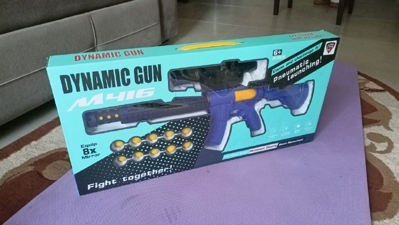 Игрушечный автомат с мягкими шариками 4