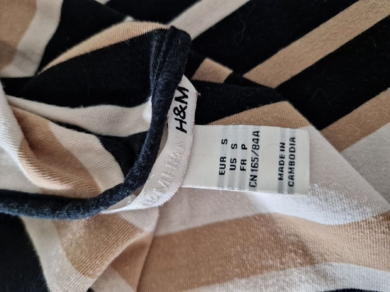 Черно-белый топ H&M, размер 40, Полосатый топ H&M, размер S 6