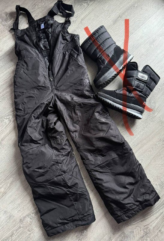 Шапочки, комбинезоны чёрный S-8 размер и синий 122 размер 3