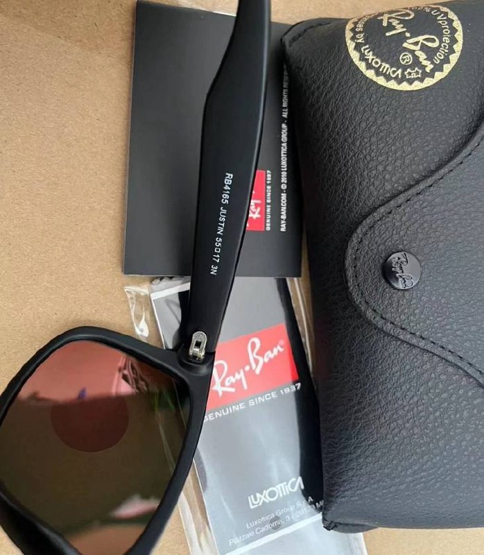 Очки Ray-Ban Justin Color Mix черные с красно-оранжевыми линзами 3