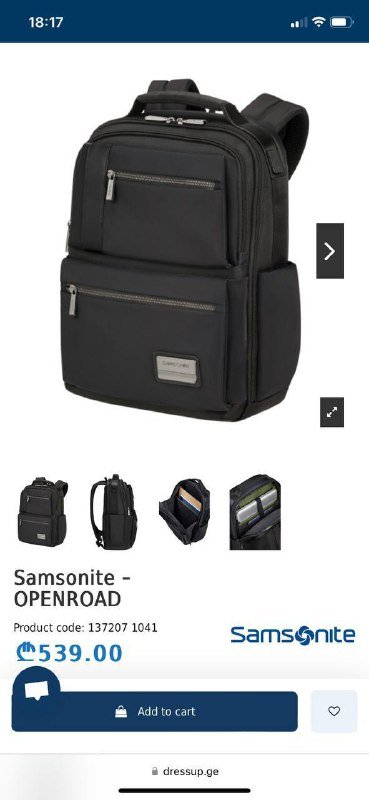 Рюкзак Samsonite премиум с встроенным зарядным кабелем 4