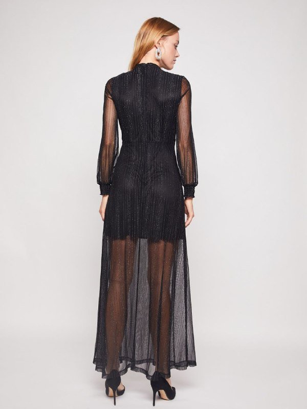 Платье черное женское с блестящими нитками