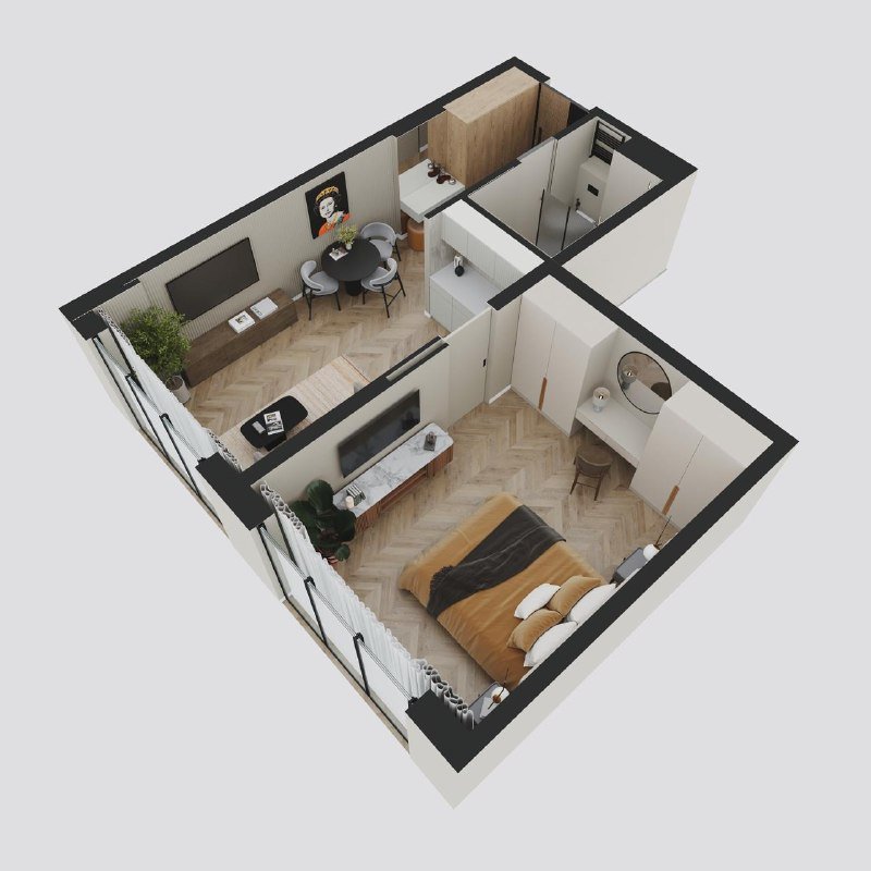 Квартира 1+1 Queen’s Residence с ремонтом и мебелью 8