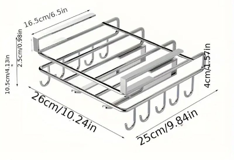 Подвесной кухонный органайзер для чашек и полотенец 3