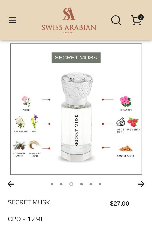 духи Swiss Arabian Secret musk 12 мл 3