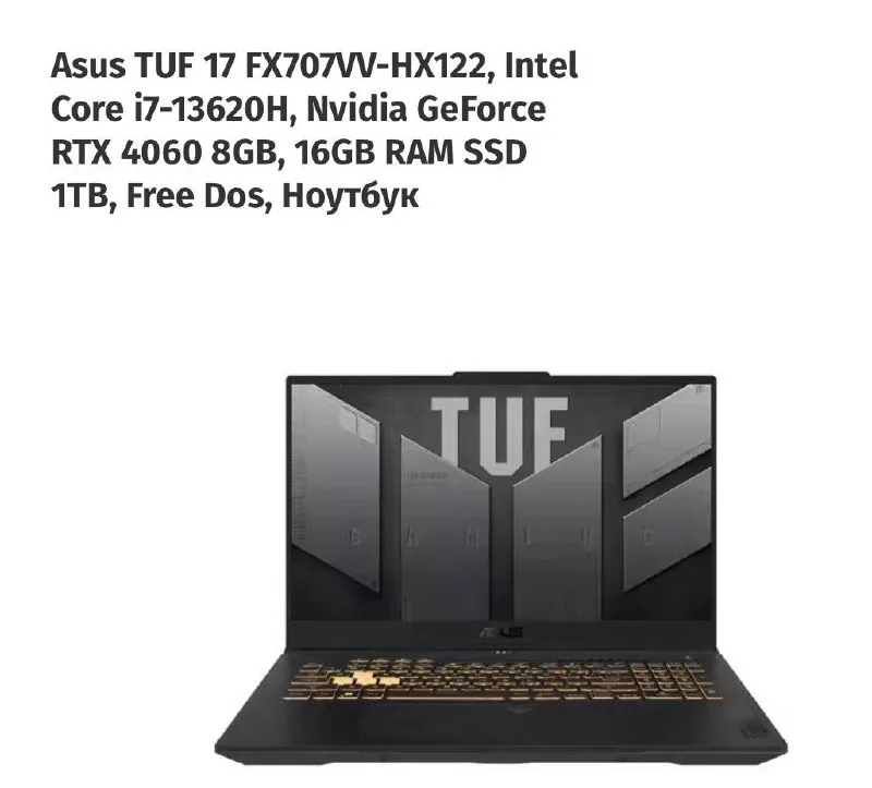 Asus TUF F17 ноутбук 1