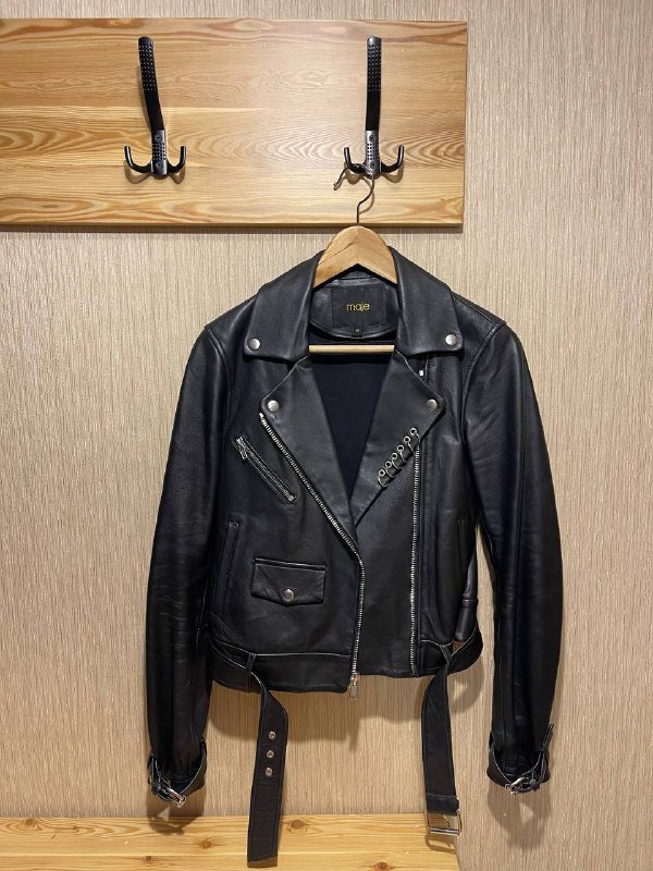 Куртка-косуха Maje из натуральной кожи ягненка, размер S 3