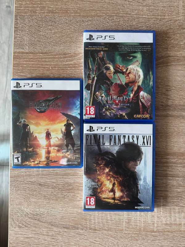 Final Fantasy VII Rebirth, Final Fantasy XVI, Devil May Cry 5