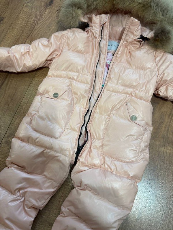 Комбинезон с натуральным мехом детский размер 100 3