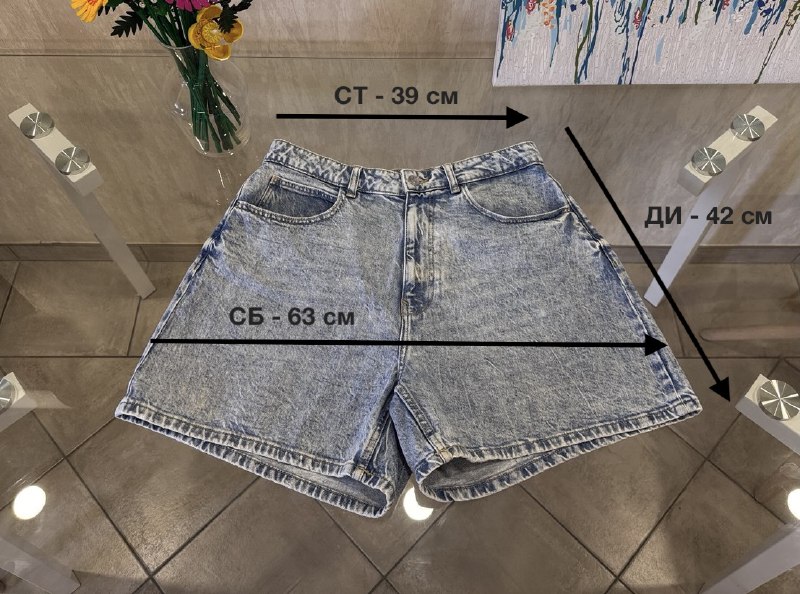 Джинсовые шорты ZARA с высокой посадкой