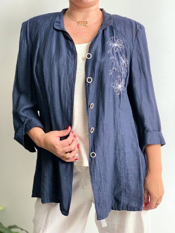 Жакет из натурального льна, женский, размер M-L 4