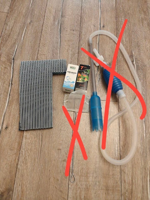 Аквариум с оборудованием, рыбами, кормом и тестами 6