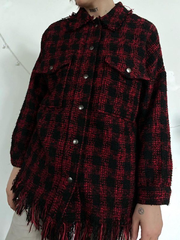 Красный жакет Zara оверсайз с накладными карманами 2