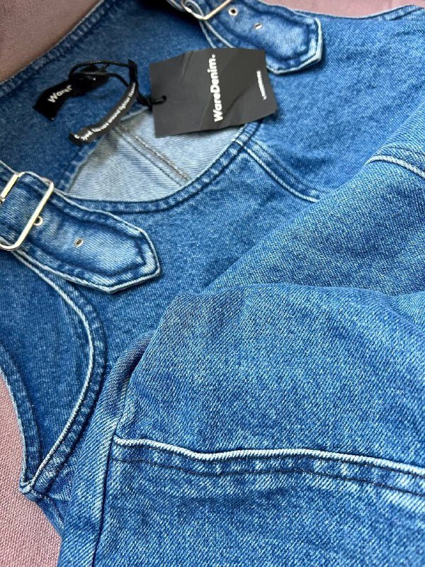 Джинсовая юбка S прямая ниже колен плотная джинса 2