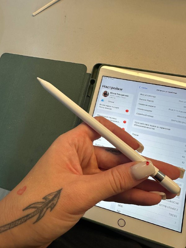 iPad, Apple Pencil, Чехол, зарядный переходник 3