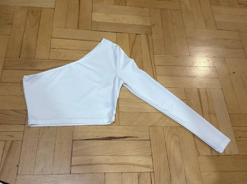 Кроп топ белый с длинным рукавом размер S