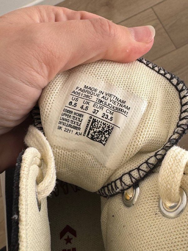 Кеды Converse черные женские US 6.5 4