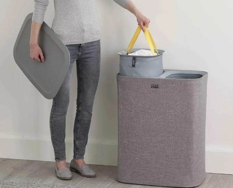 Корзина для белья Joseph Joseph Tota Twin 90L Grey