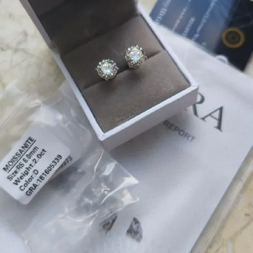 Серебряные серьги с бриллиантами