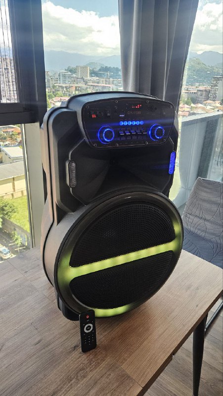 Колонка GY-1509 с микрофоном и подсветкой 2