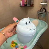 Детская ванночка, подставка, ковшик, игрушки, губка, полотенце 6