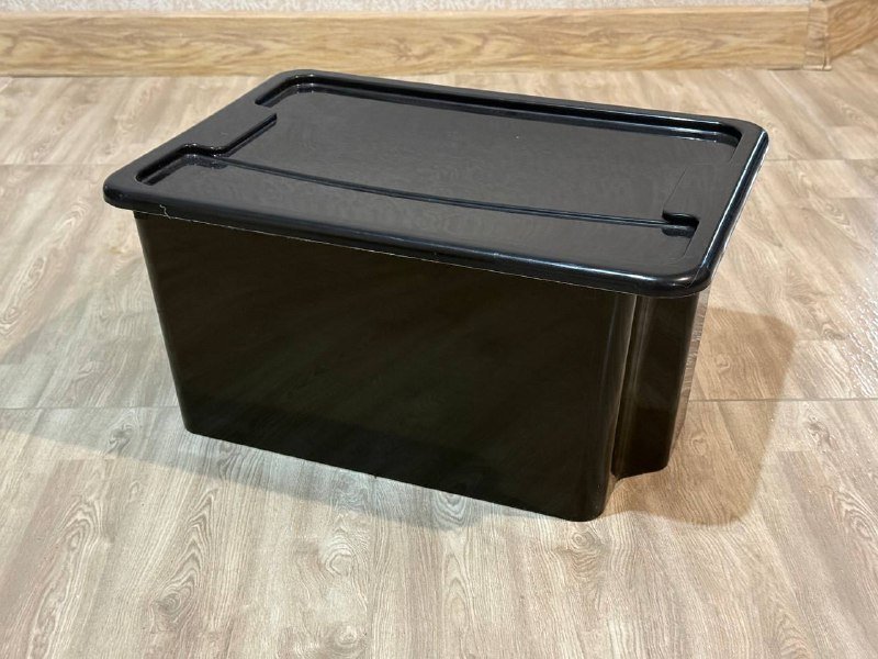 Чёрный пластиковый контейнер, прозрачный контейнер с крышкой, прозрачный органайзер