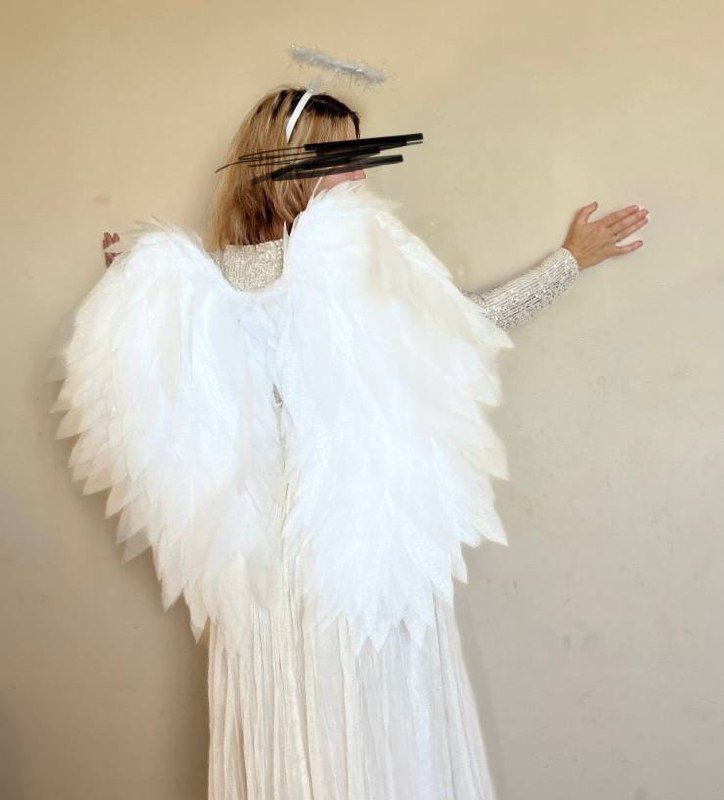 Крылья белые с нимбом к Хэллоуину