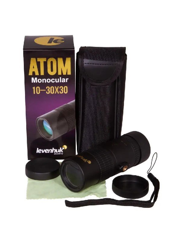 Монокуляр Levenhuk Atom 10–30х30, мужские резиновые сапоги, маска для снорклинга 1