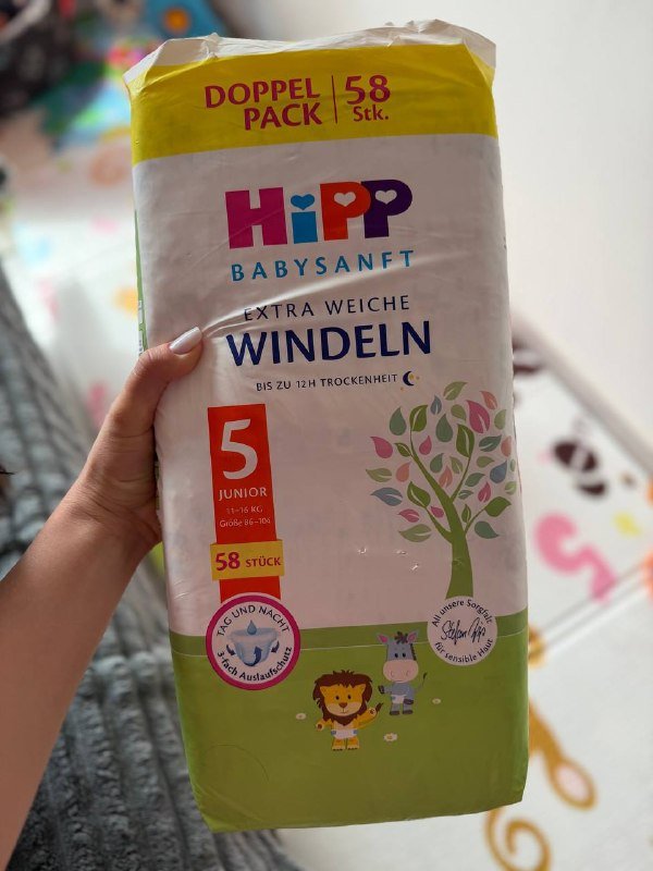 Большая пачка подгузников HiPP 58 шт