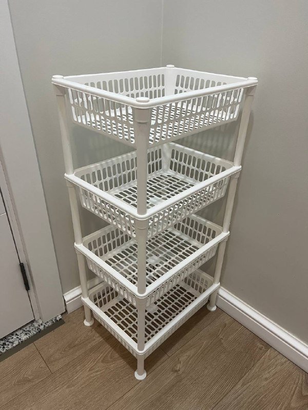 Этажерка пластиковая белая 2