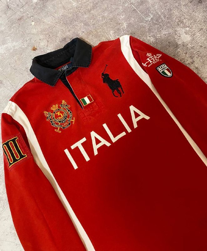 Мужская рубашка поло Italia красная 2