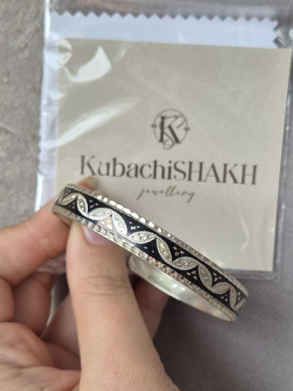 Серебряный браслет с чернением Кубачи