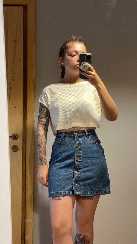 Топы SHEIN, джинсовая юбка XS, рубашка H&M XS, штаны 42 рр