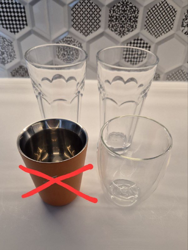 Высокий стеклянный стакан, двустенный стакан, стеклянные стаканы, рюмки