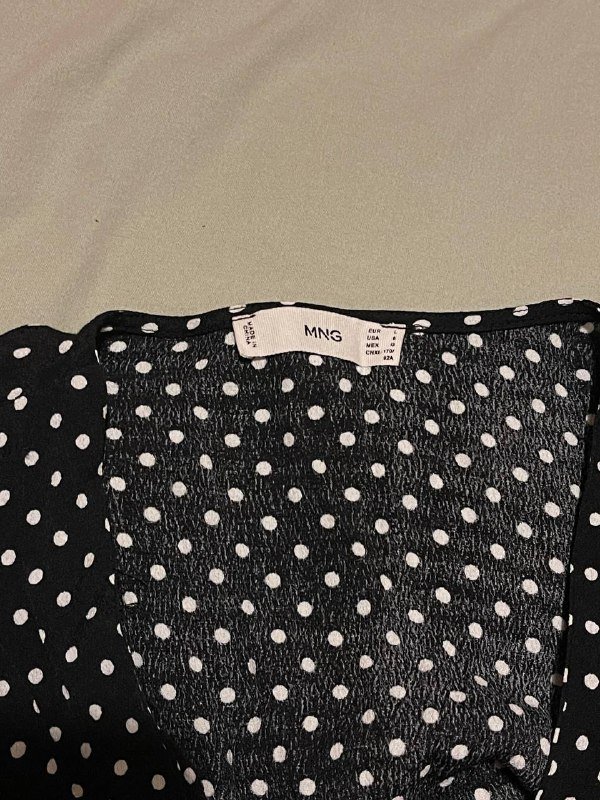 Платье черное в горошек MANGO размер L 2