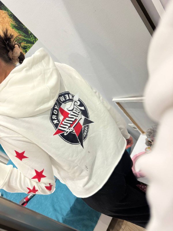 Женская белая толстовка Tommy Jeans с капюшоном размер S