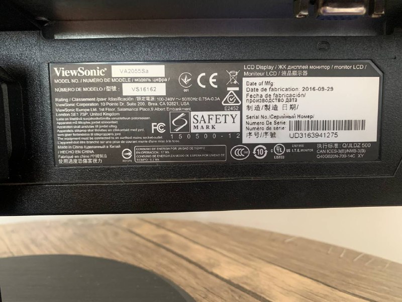 Монитор ViewSonic 19,5 дюймов 5