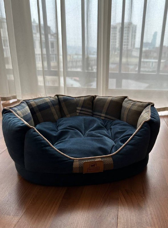 Кроватка для кошки синяя 2