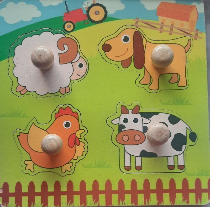 Деревянная игрушка пазл с животными