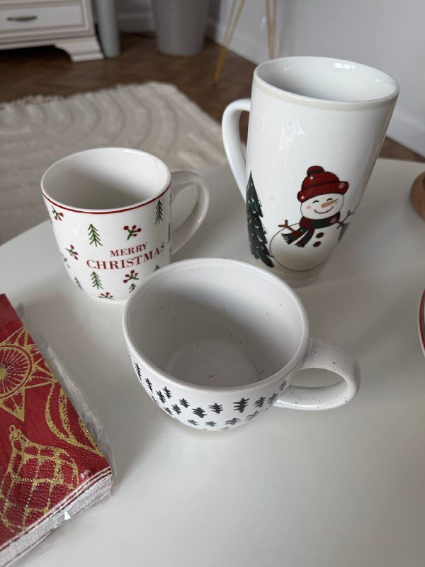 Новогодний набор посуды из кружек и тарелок 6